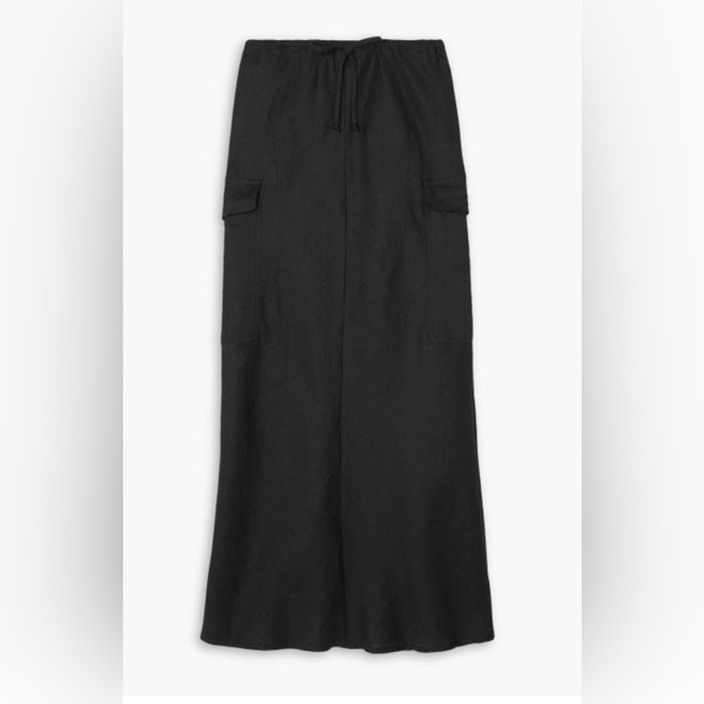 NWOT Faithfull Black Katala Linen Maxi Skirt